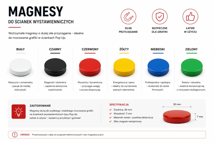 Kolory i specyfikacja magnesów